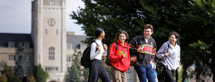 Students walking on campus, University of Guelph